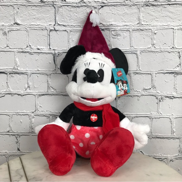 Disney Mickey Mouse & Minnie Mouse Collectible Christmas Plush Toys With Sound - Picture 6 of 10